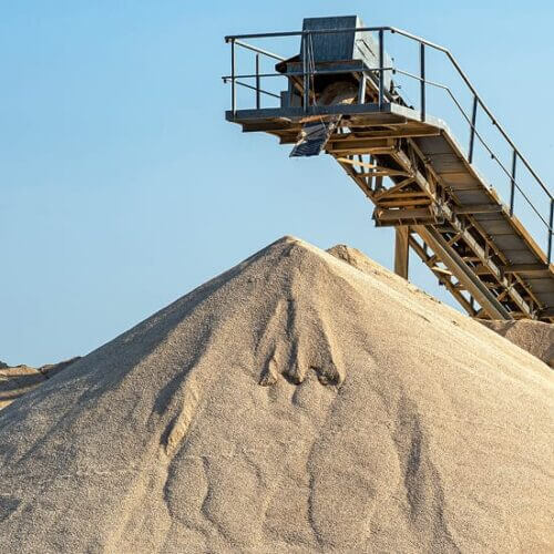Industrial gravel crushing operation