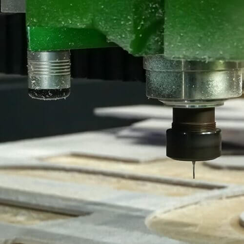 CNC router cutting plastic material