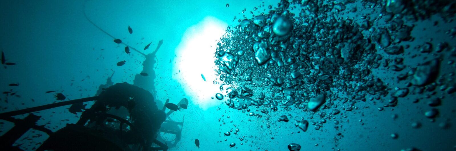Underwater machinery with light filtering from above