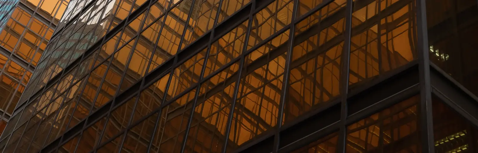 Closeup of a glass office tower
